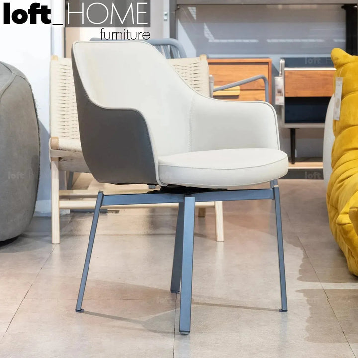 Modern fabric and leather dining chair metal man n20 primary product view.