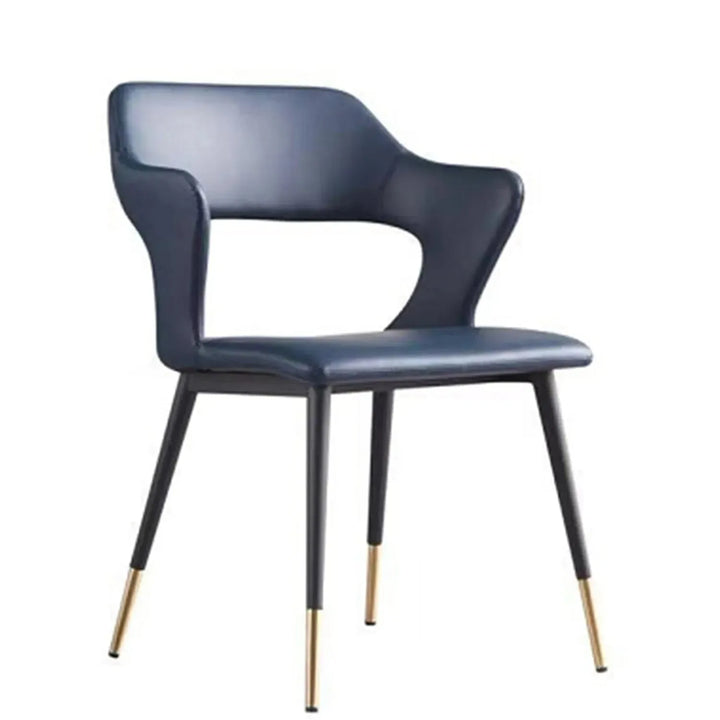 Modern fabric and leather dining chair metal man n2 layered structure.