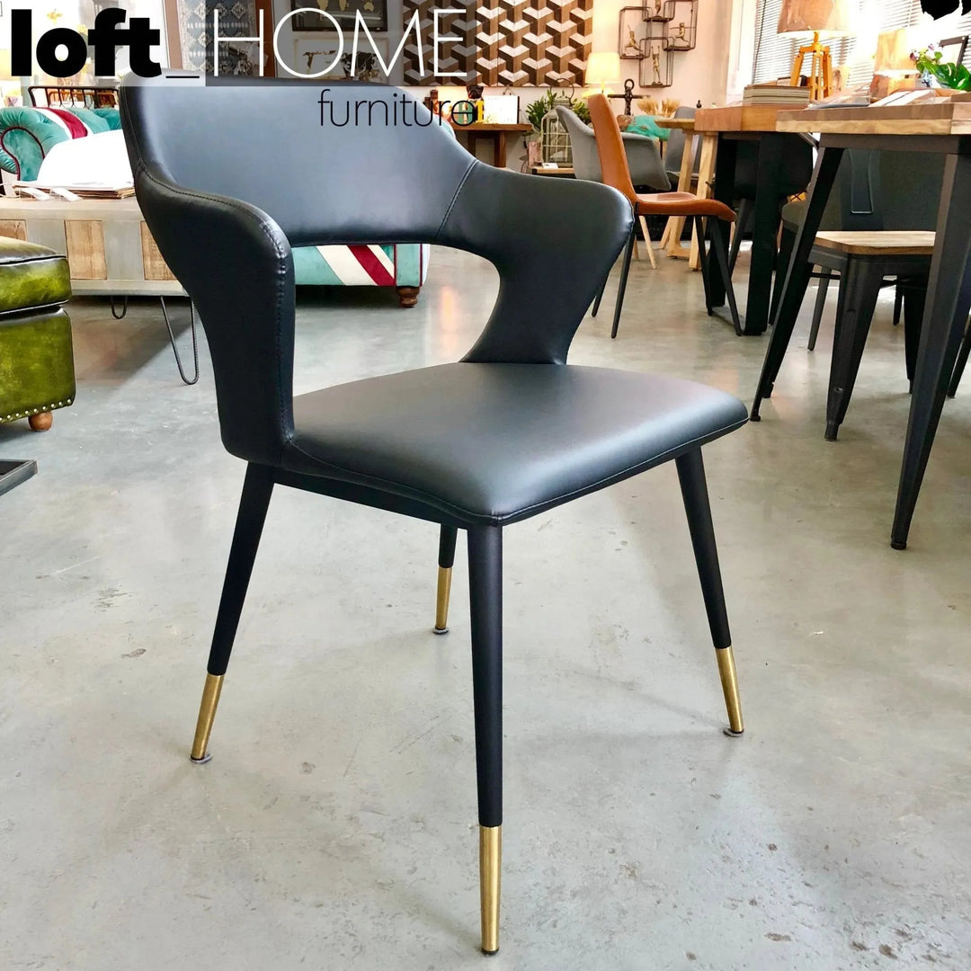 Modern fabric and leather dining chair metal man n2 primary product view.