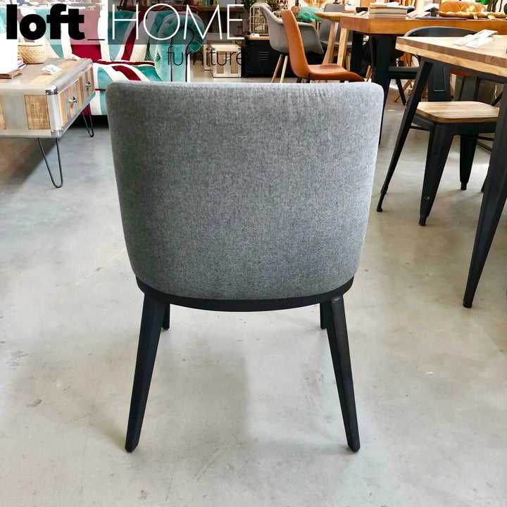 Modern fabric and leather dining chair metal man n4 in details.