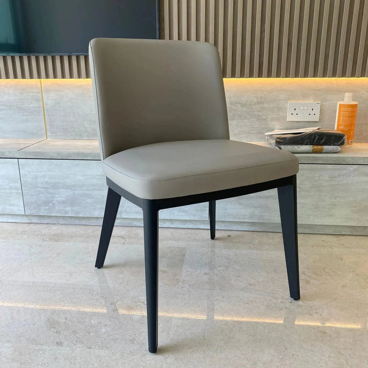 Modern fabric and leather dining chair metal man n4 conceptual design.