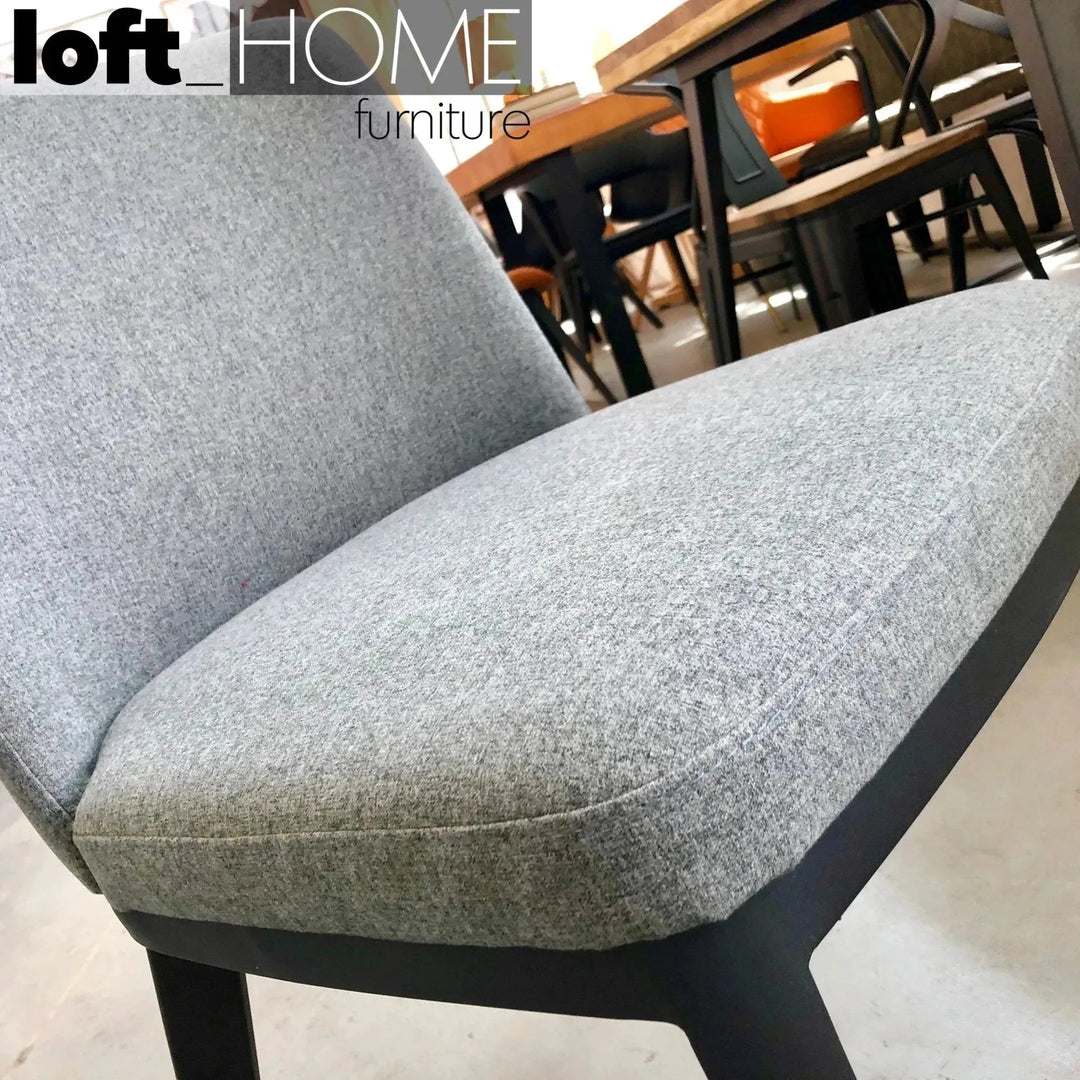 Modern fabric and leather dining chair metal man n4 in still life.