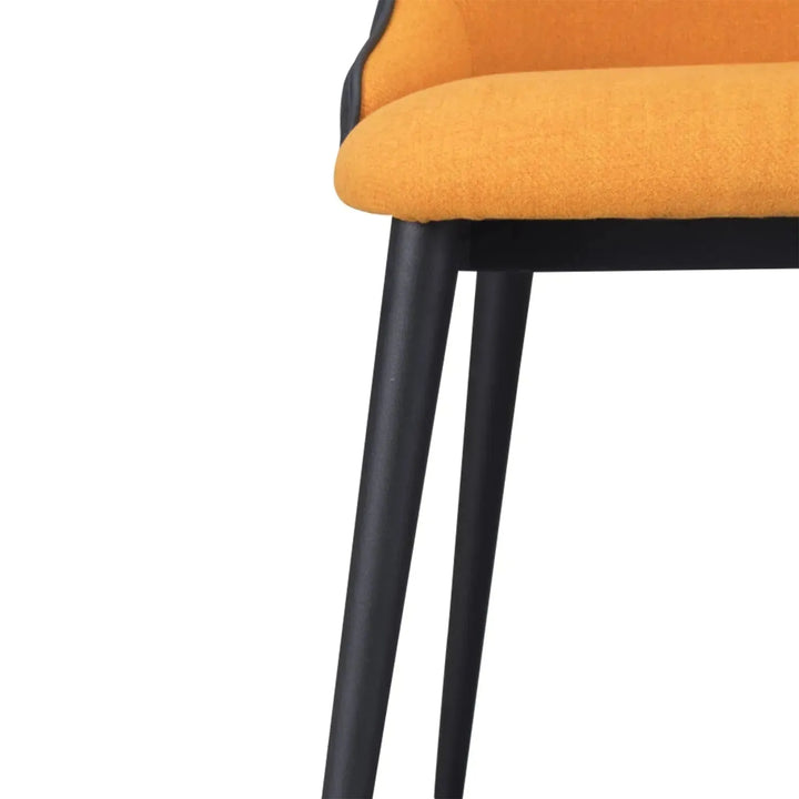 Modern fabric and leather dining chair metal man n5 with context.