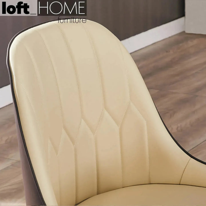 Modern fabric and leather dining chair metal man n6 with context.