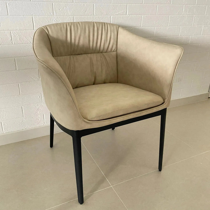 Modern fabric and leather dining chair metal man n8 layered structure.