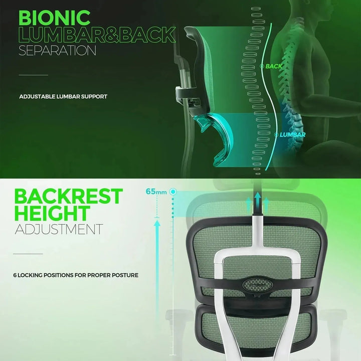 Modern mesh ergonomic office chair black frame ergohuman e2 in details.