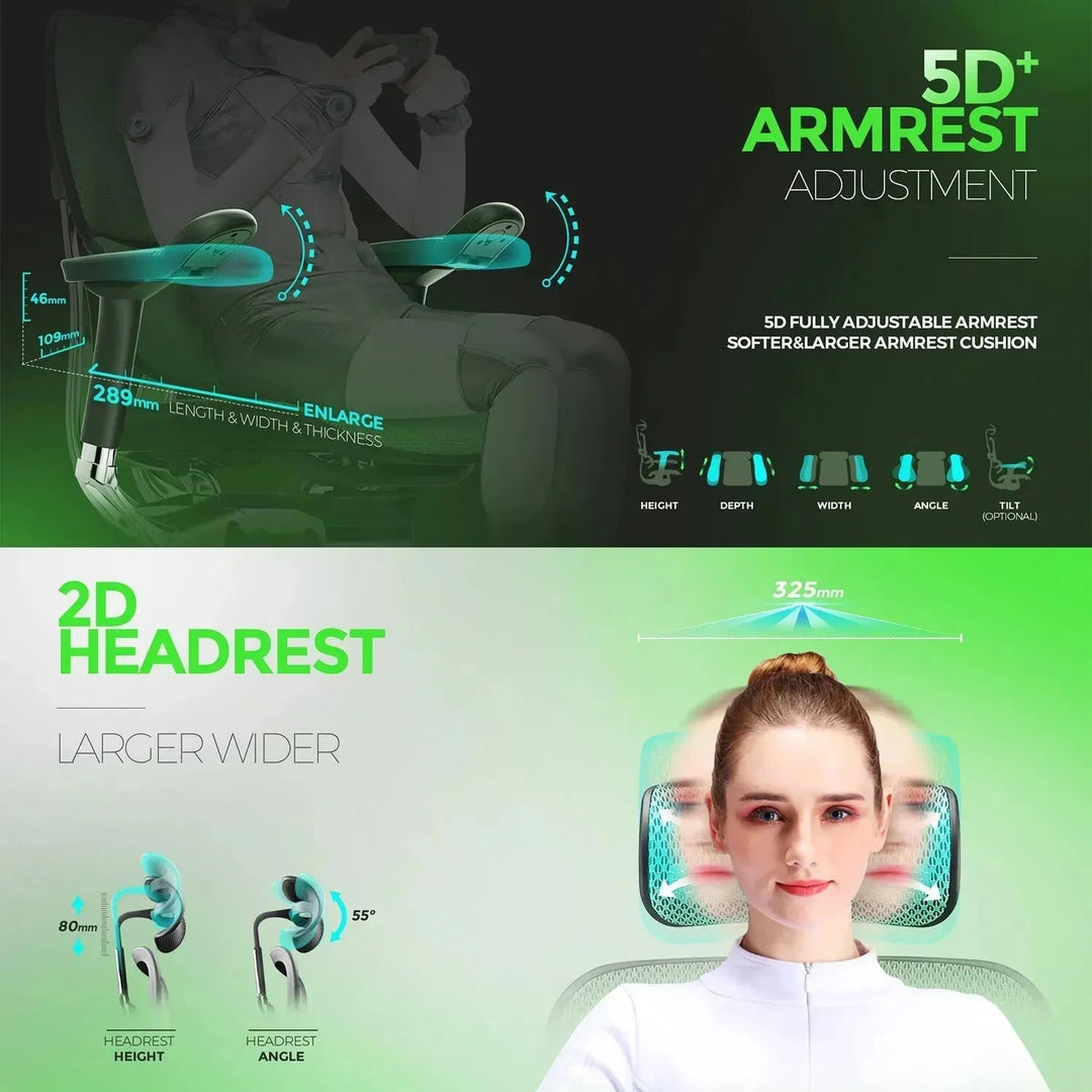 Modern mesh ergonomic office chair black frame with legrest ergohuman e2 in real life style.