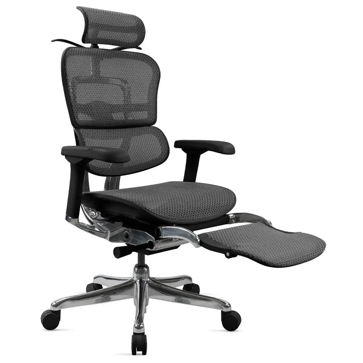 Modern mesh ergonomic office chair black frame with legrest ergohuman e2 environmental situation.