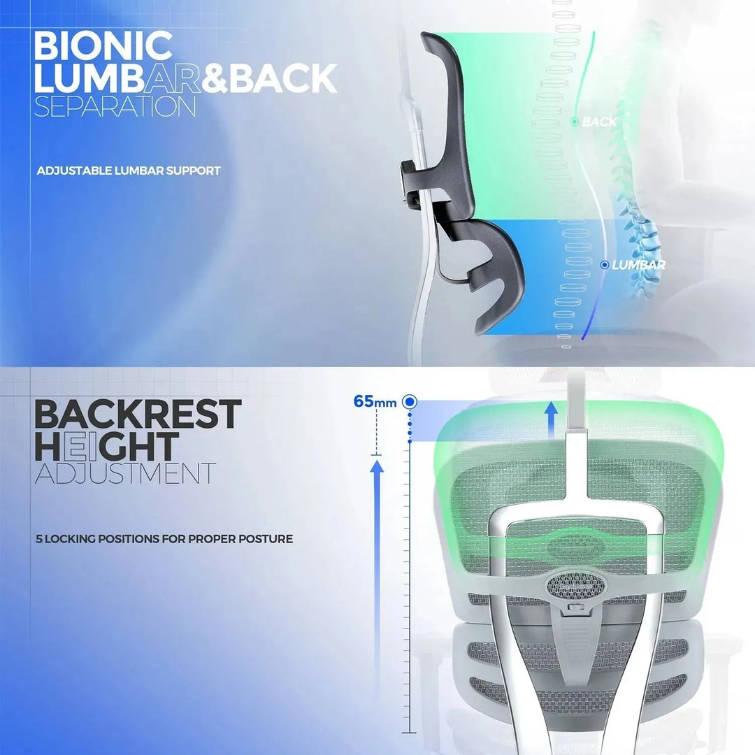 Modern mesh ergonomic office chair grey frame ergohuman e2 in details.