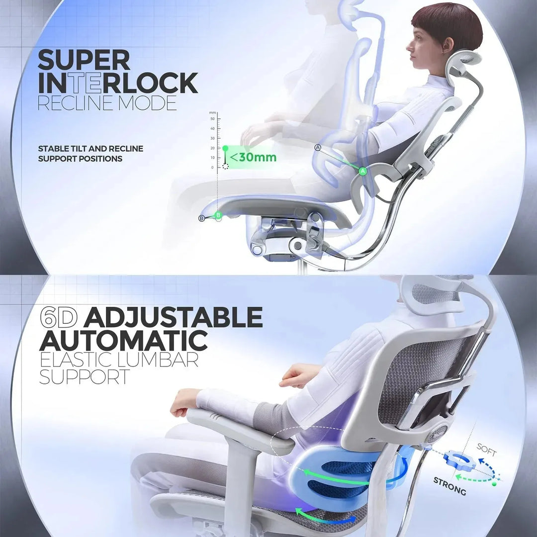 Modern mesh ergonomic office chair grey frame ergohuman e2 with context.