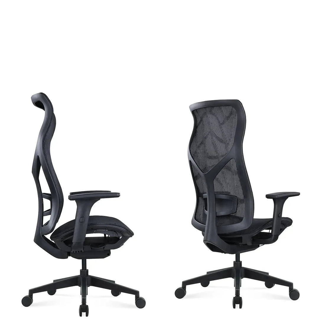 Modern mesh ergonomic office chair sit detail 13.