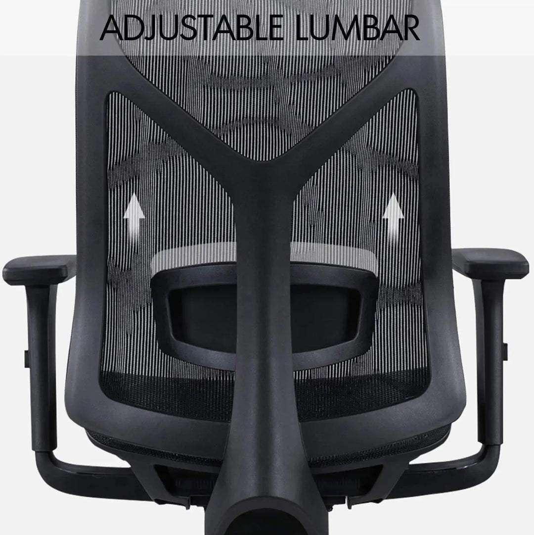 Modern mesh ergonomic office chair sit detail 8.
