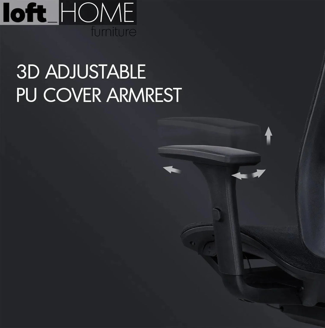 Modern mesh ergonomic office chair sit in still life.