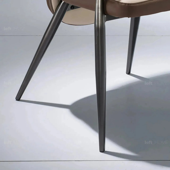 Modern pu leather dining chair aye layered structure.