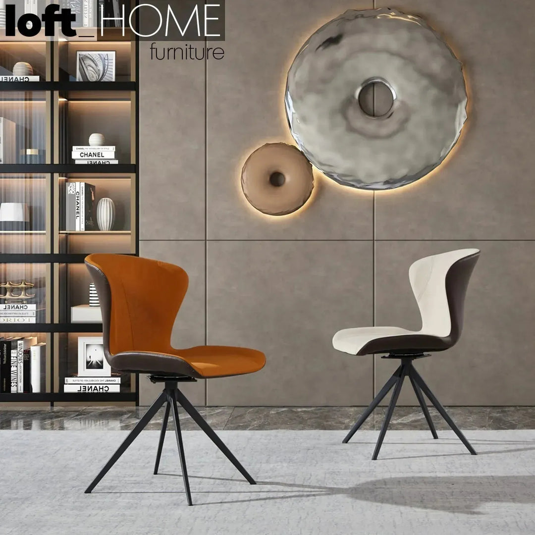 Modern pu leather dining chair nieve color swatches.