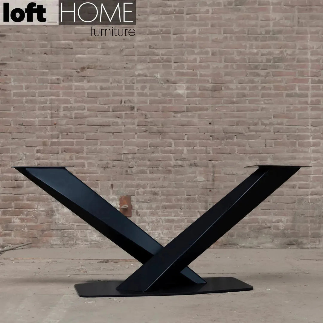 Modern sintered stone dining table stratos black with context.