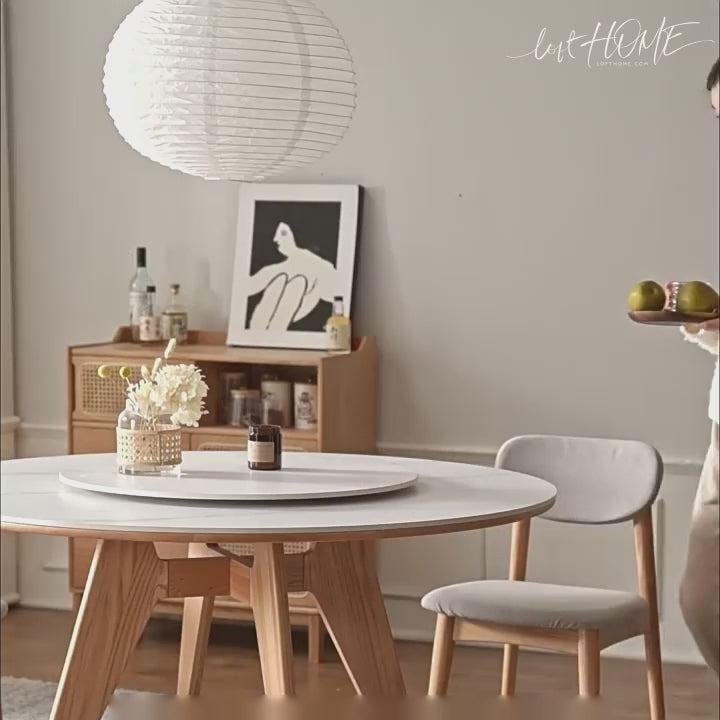 Scandinavian sintered stone round dining table belly detail 13.