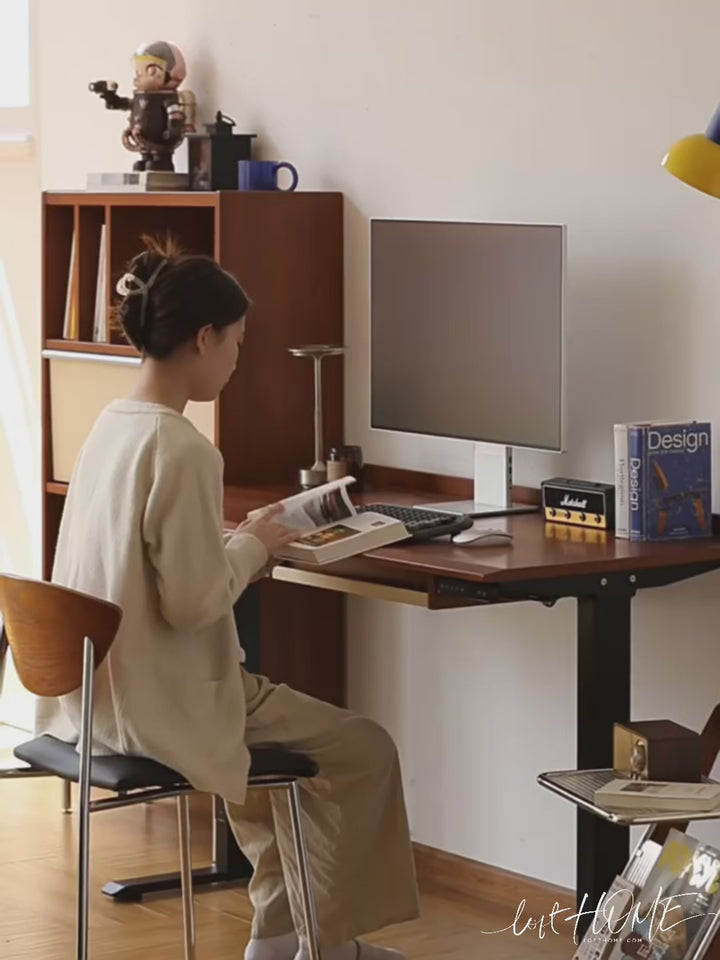 [Ready Stock] Vintage Boxwood Electric Height Adjustable Study Table ELEVATE - 1.4m