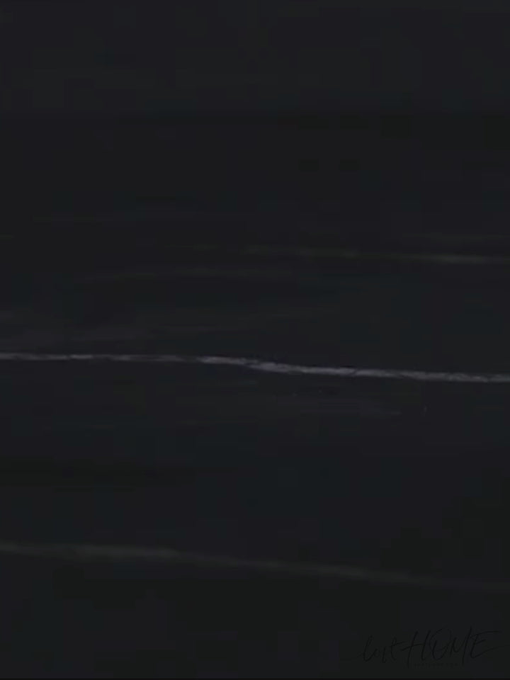 Modern sintered stone dining table stratos black pro layered structure.