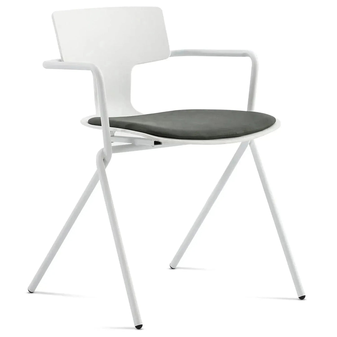 Modern metal dining chair padriac in white background.