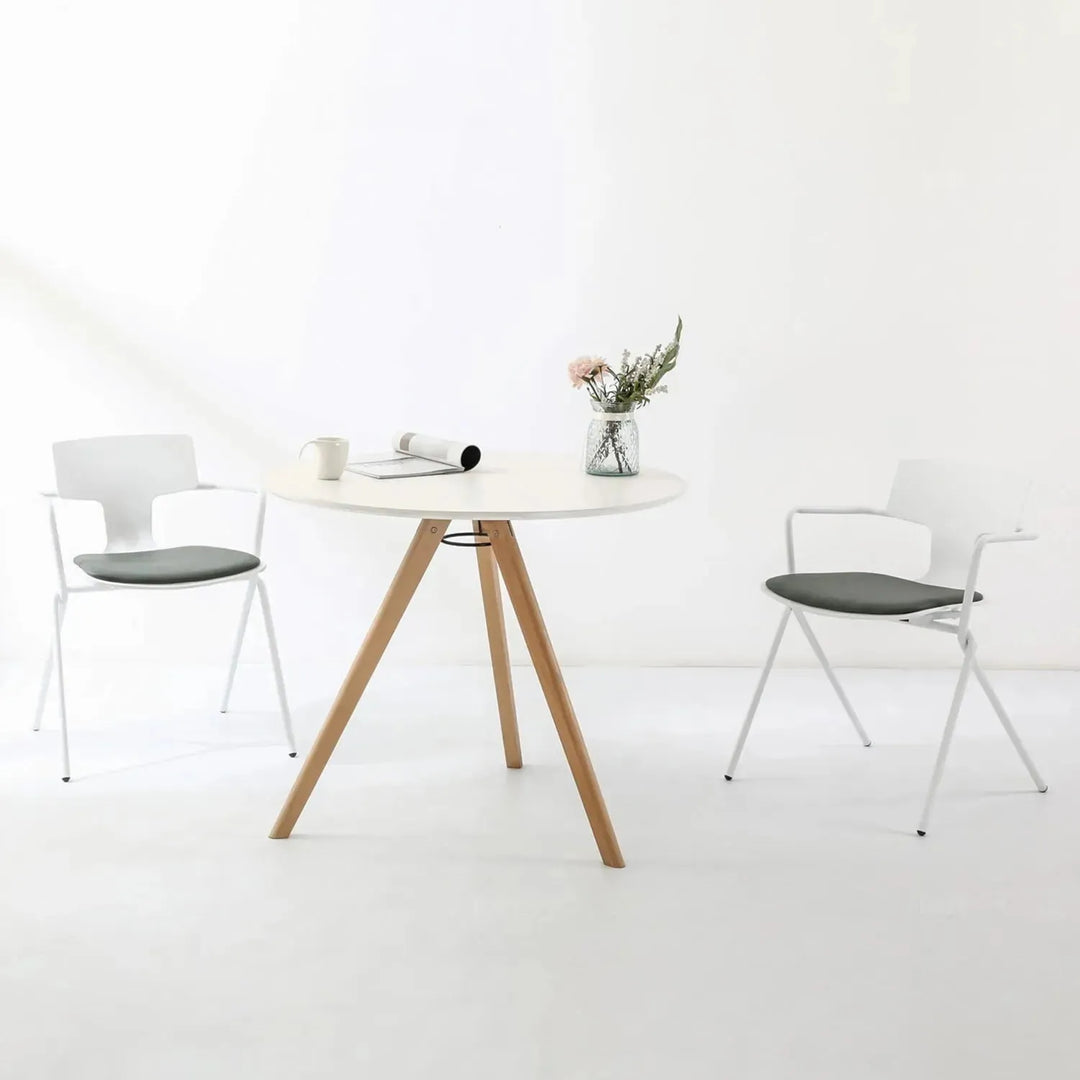 Modern metal dining chair padriac in real life style.