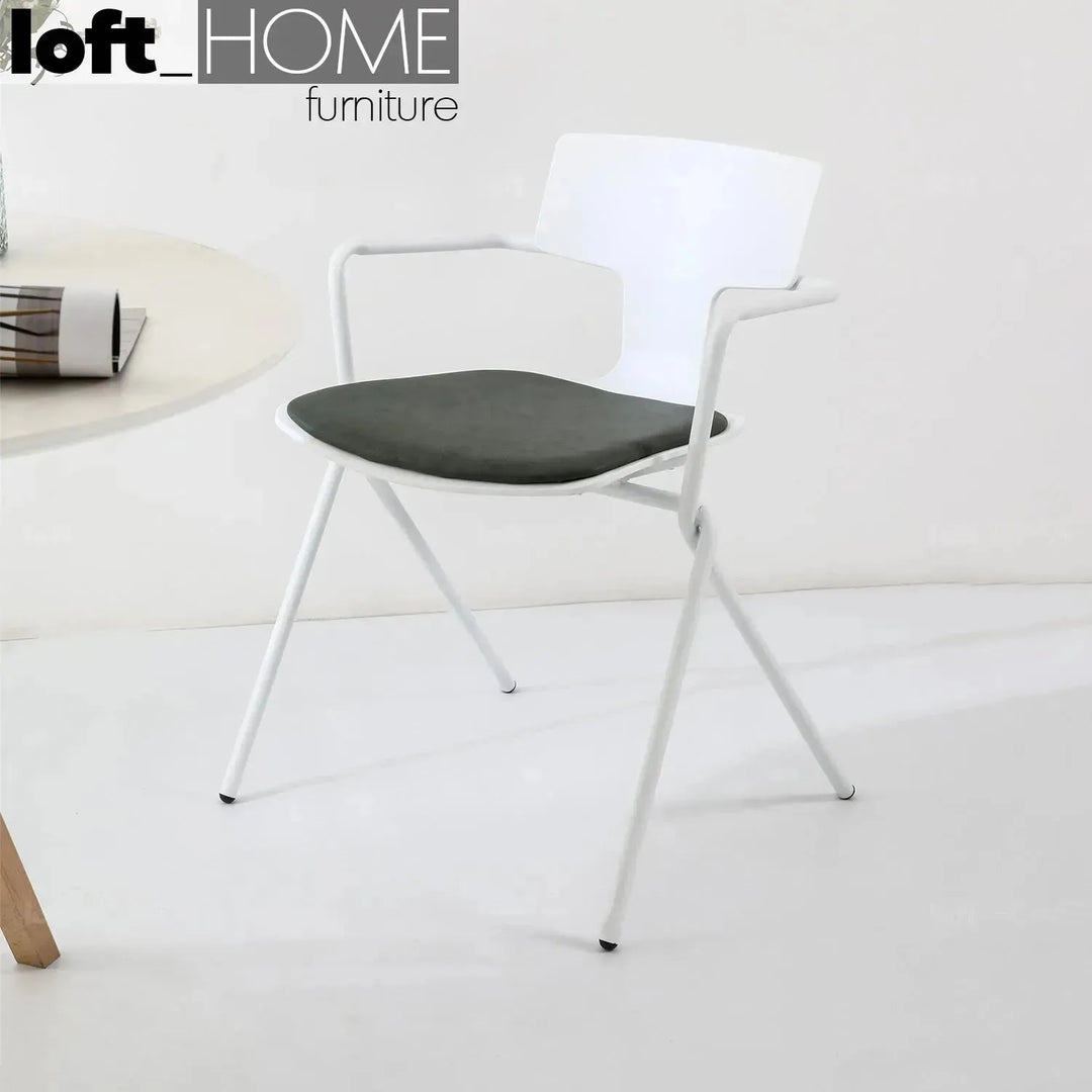 Modern metal dining chair padriac primary product view.