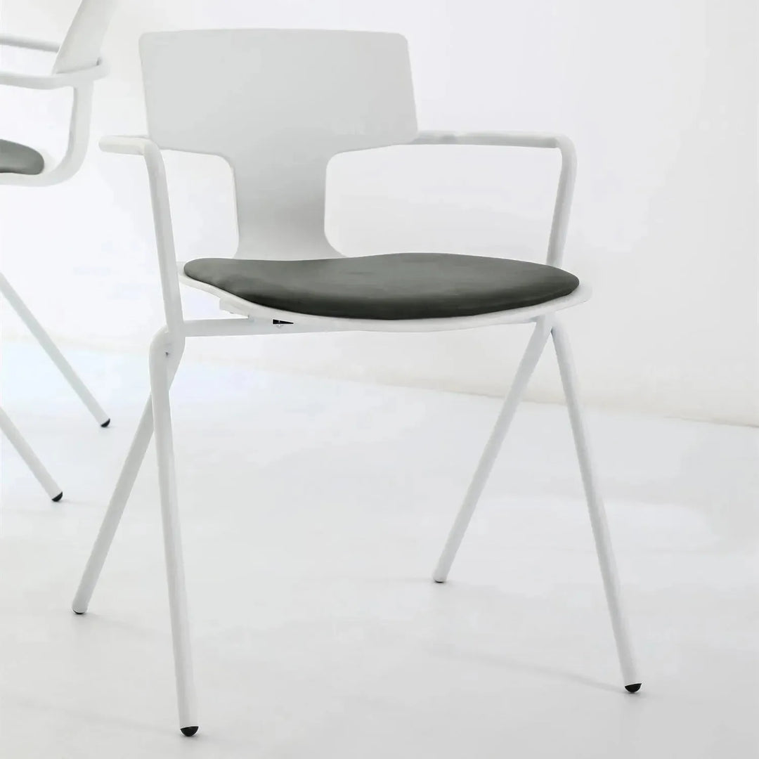 Modern metal dining chair padriac in close up details.
