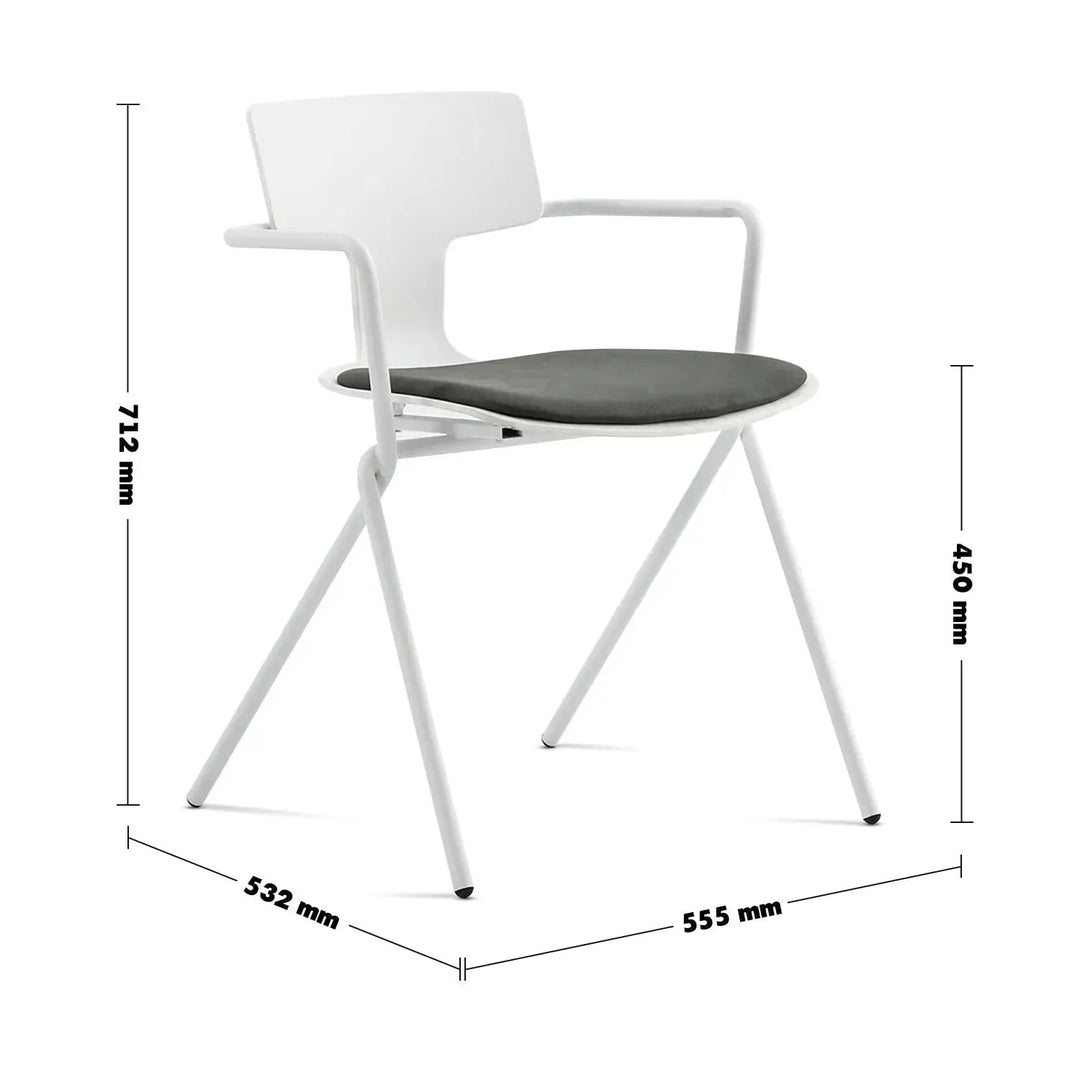 Modern metal dining chair padriac size charts.