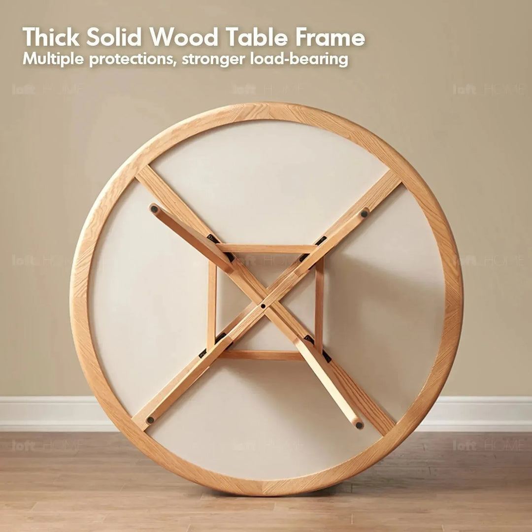 Scandinavian sintered stone round dining table belly environmental situation.