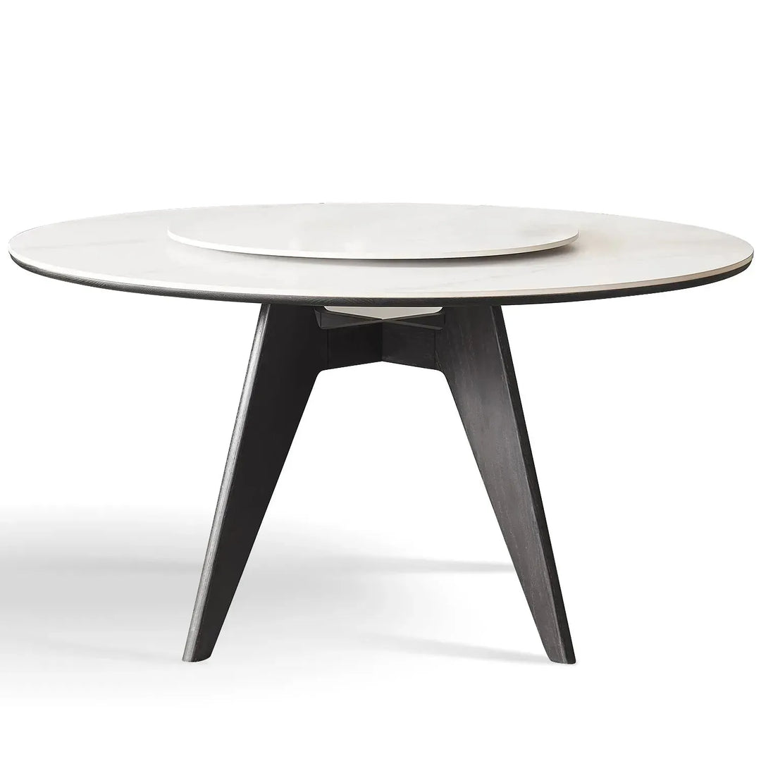 Scandinavian sintered stone round dining table belly detail 12.