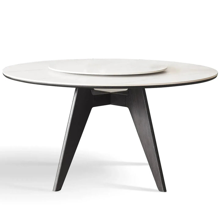 Scandinavian sintered stone round dining table belly detail 12.