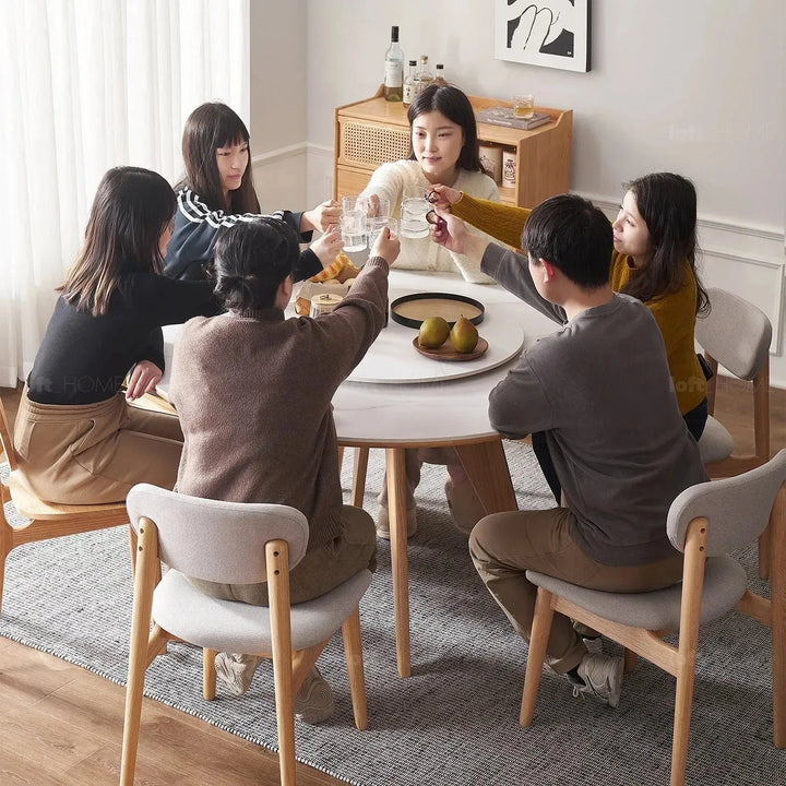 Scandinavian sintered stone round dining table belly detail 5.