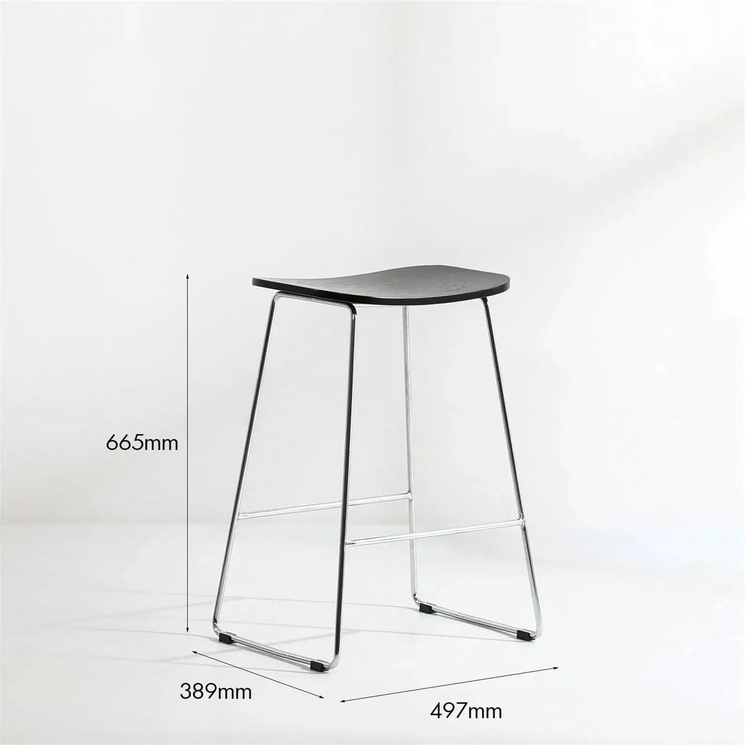 Modern wood bar chair winnie in panoramic view.