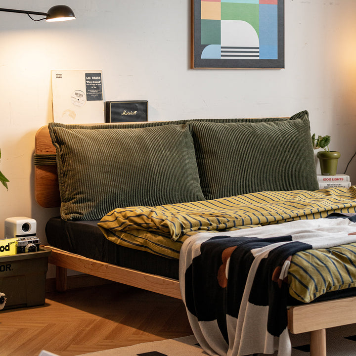 Universal corduroy velvet fabric bed head cushion primary product view.