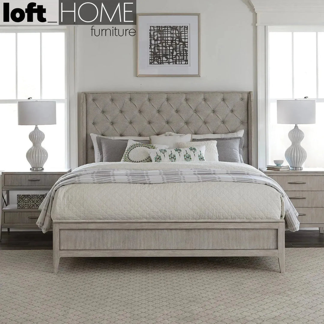 Vintage wood bed frame lilly american king in real life style.