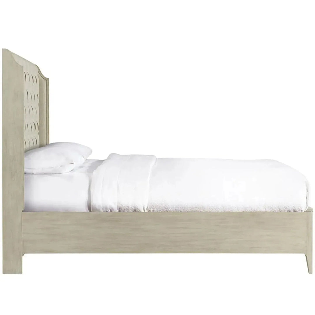 Vintage wood bed frame lilly american king in still life.