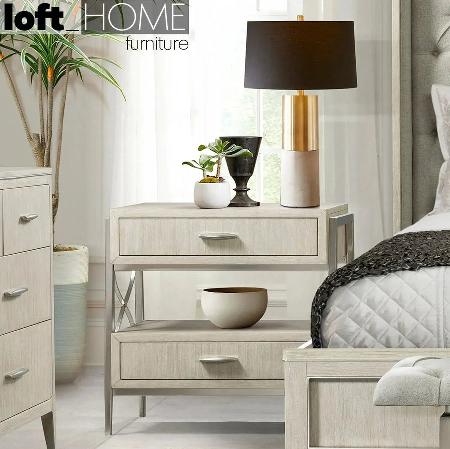 Modern wood side table lilly primary product view.